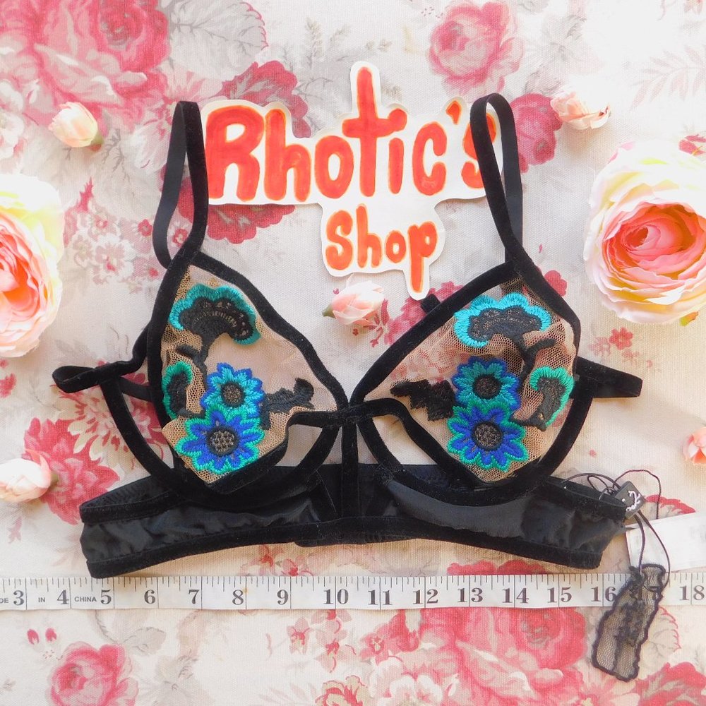 NWT Blue/Black Darla Underwire Bra